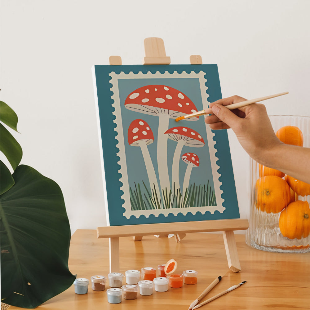 Måla efter siffror - 6 minimålningar | Set med vintage naturtryck