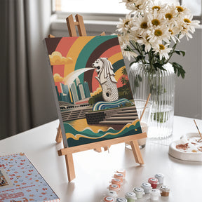 Måla efter siffror - 6 minimålningar | Världens underverk med stilset