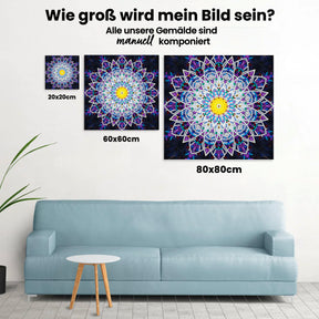 Mandala Lila | Glow in the Dark - Malen nach Zahlen