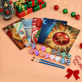 Måla efter siffror - 6 minimålningar | Set med abstrakta affirmationer