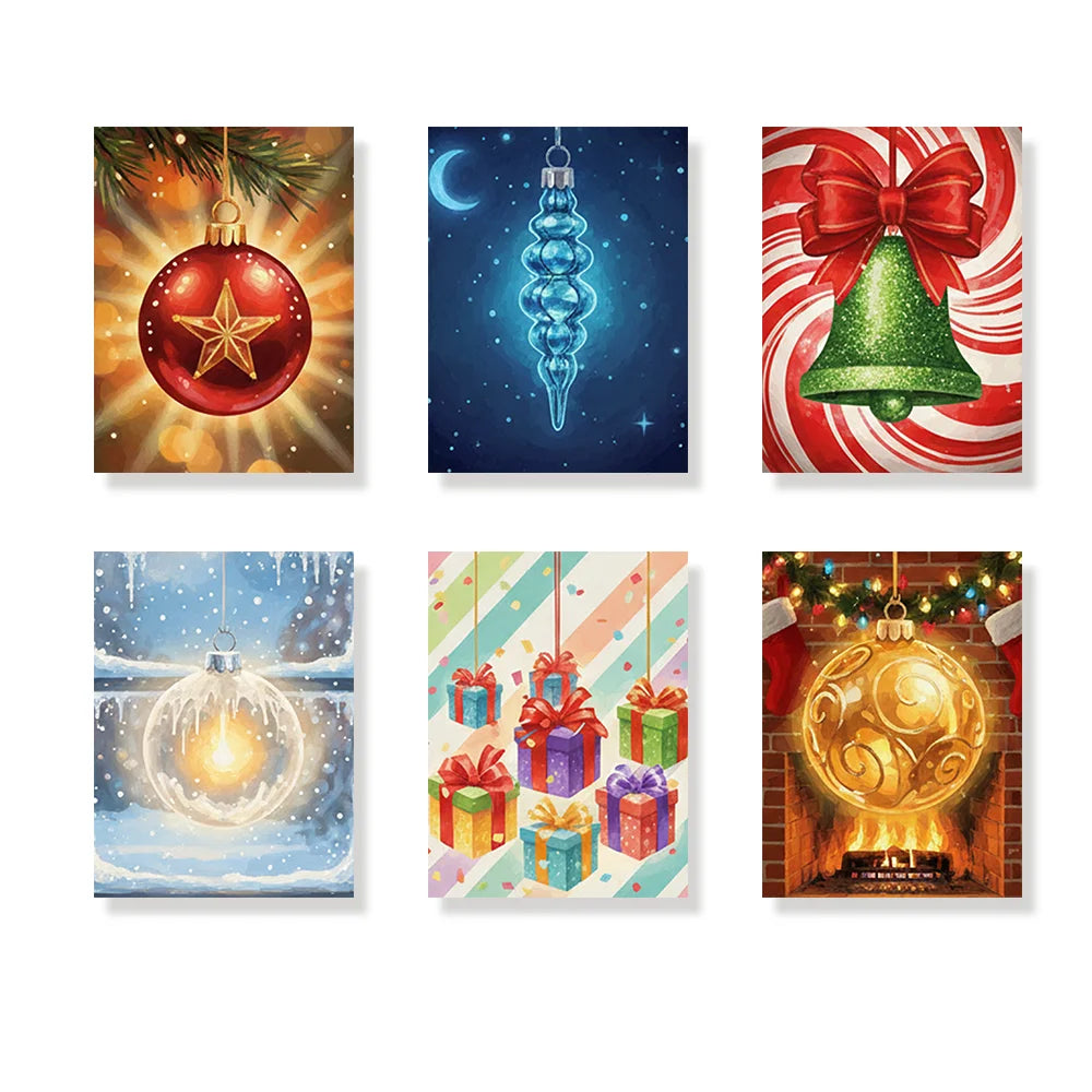 Måla efter siffror - 6 minimålningar | Set med abstrakta affirmationer