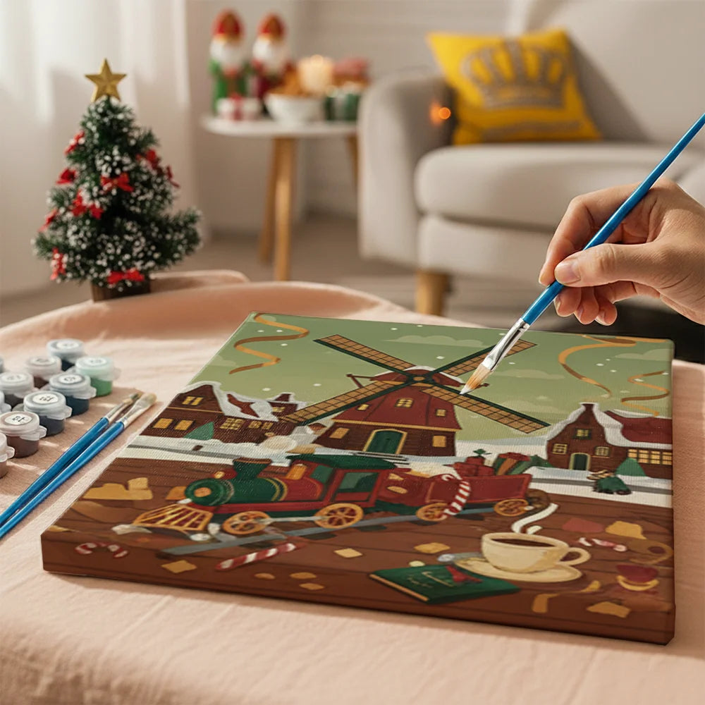 Måla efter siffror - 6 minimålningar | Set med abstrakta affirmationer