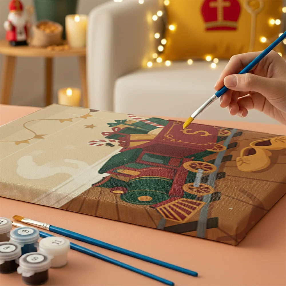 Måla efter siffror - 6 minimålningar | Set med abstrakta affirmationer