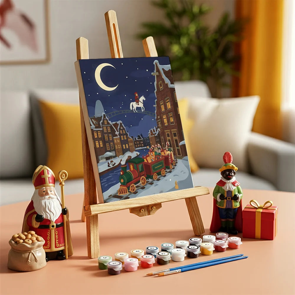 Måla efter siffror - 6 minimålningar | Set med abstrakta affirmationer