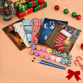 Måla efter siffror - 6 minimålningar | Set med abstrakta affirmationer