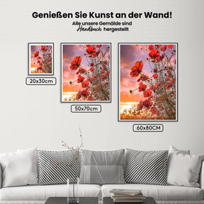 Mohnblumen - Malen nach Zahlen
