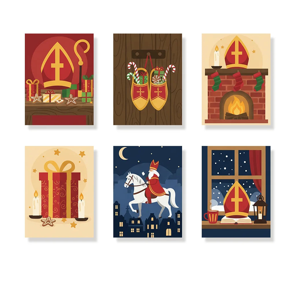 Måla efter siffror - 6 minimålningar | Set med abstrakta affirmationer