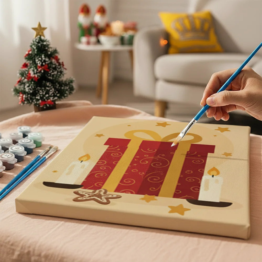 Måla efter siffror - 6 minimålningar | Set med abstrakta affirmationer