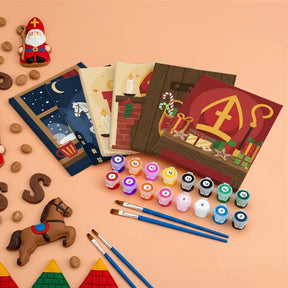 Måla efter siffror - 6 minimålningar | Set med abstrakta affirmationer