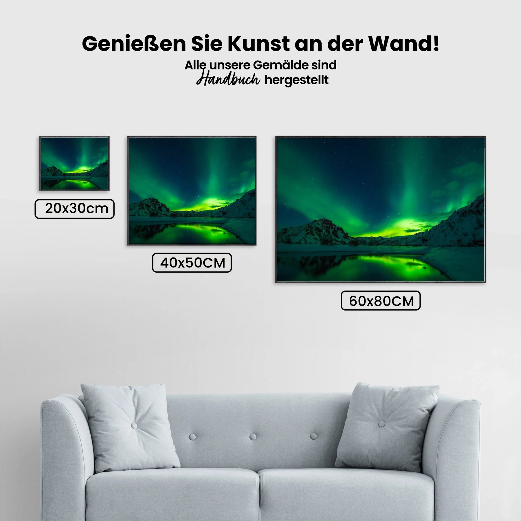 Nordlicht am See - Malen nach Zahlen