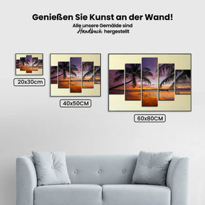 Palmen Sonnenuntergang - Malen nach Zahlen