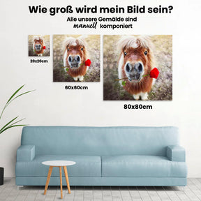 Pferd - Rose - Malen nach Zahlen