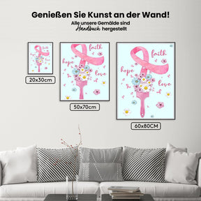 Pink Ribbon | Faith Love Hope - Malen nach Zahlen