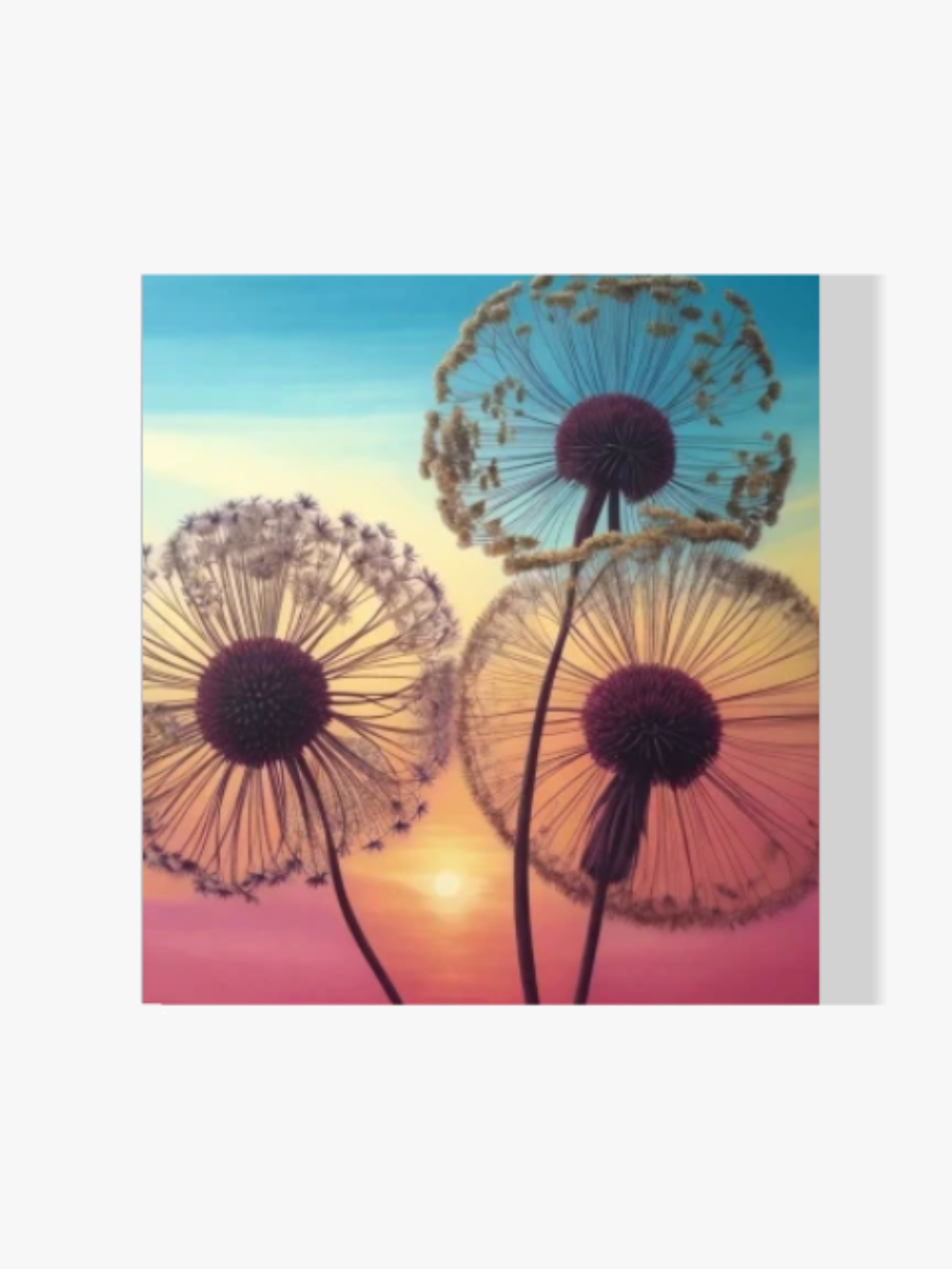 Pusteblumen Sonnenuntergang - Malen nach Zahlen