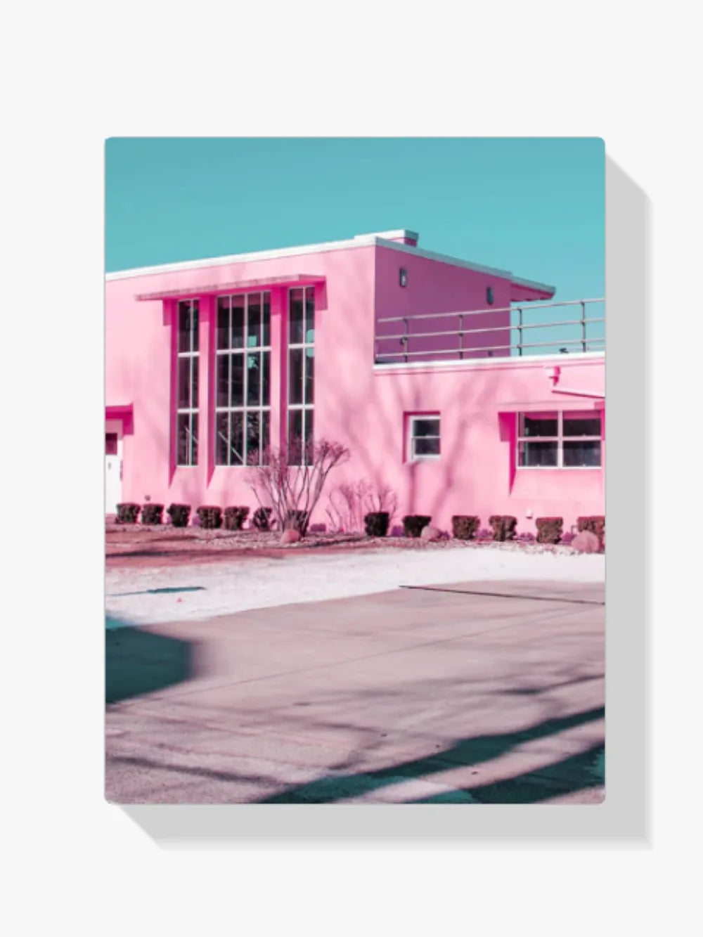 Rosa Gebäude - Malen nach Zahlen