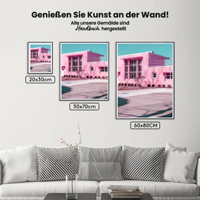 Rosa Gebäude - Malen nach Zahlen
