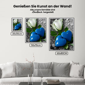 Rose - Herzen - Malen nach Zahlen
