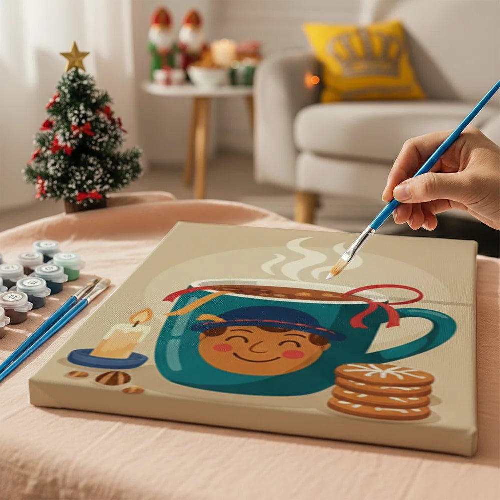 Måla efter siffror - 6 minimålningar | Set med abstrakta affirmationer