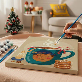 Måla efter siffror - 6 minimålningar | Set med abstrakta affirmationer