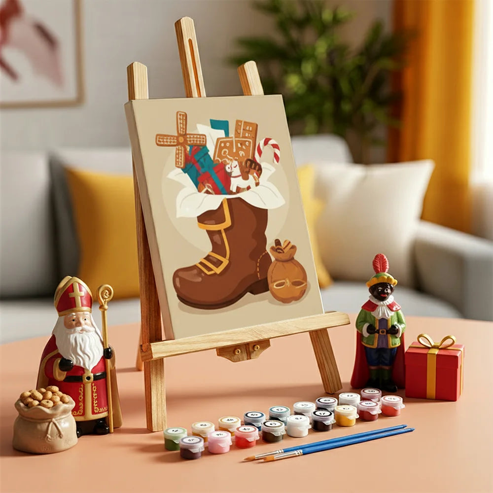 Måla efter siffror - 6 minimålningar | Set med abstrakta affirmationer