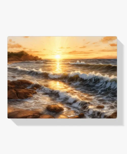 Schilderen-op-nummer-Gouden-golven-bij-zonsondergang-500&#215;606