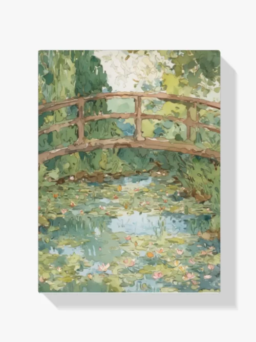 Malen nach Zahlen &#8211; Garden bridge over water lilies
