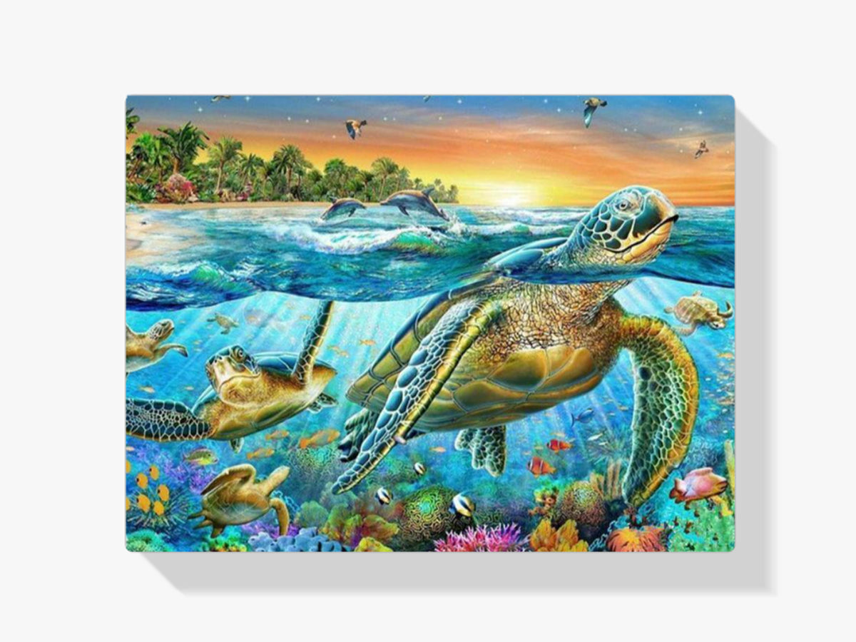 Schildkröte - Delfin - Malen nach Zahlen