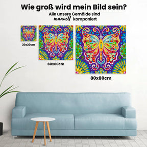 Schmetterling Bunt | Glow in the Dark - Malen nach Zahlen