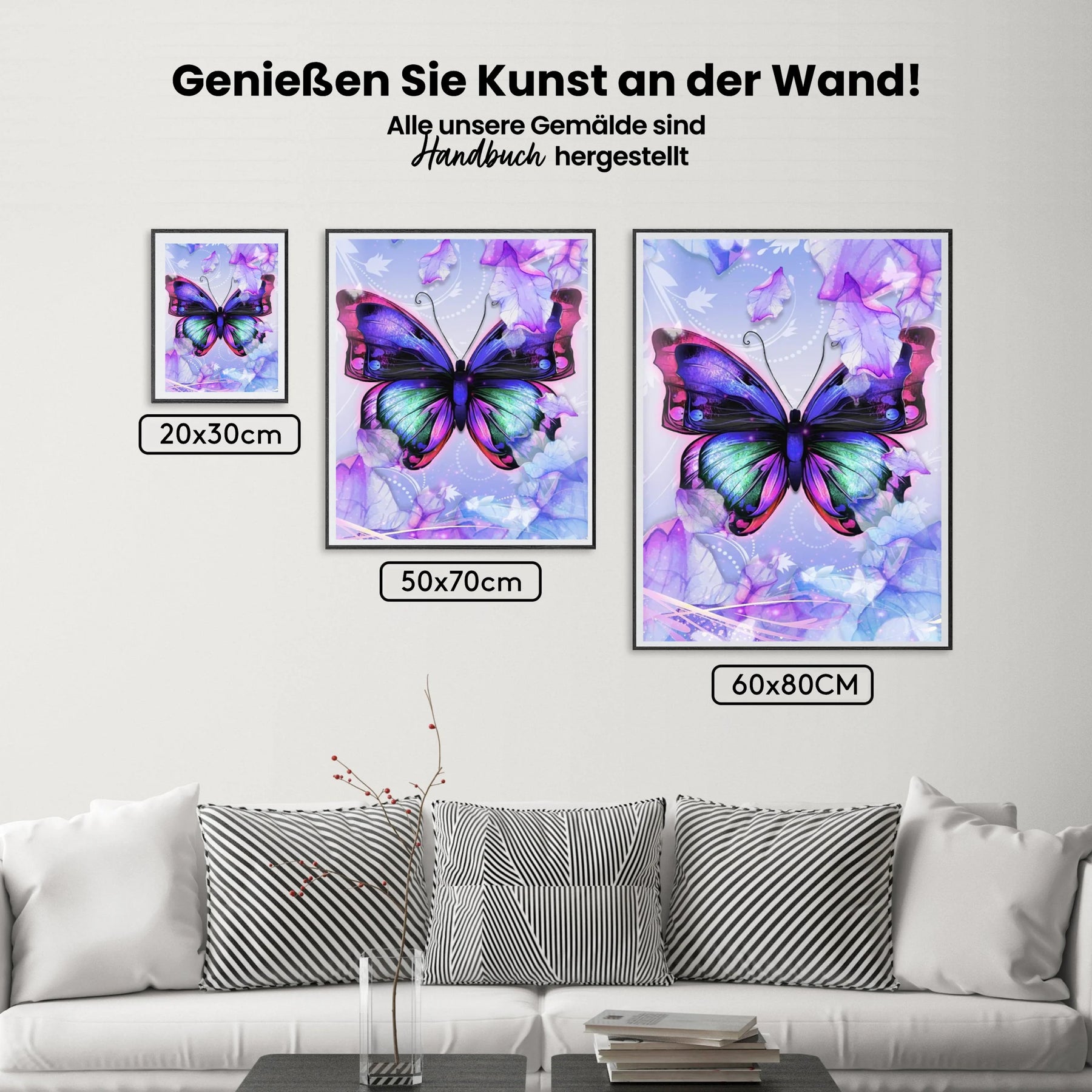Schmetterling Pastellfarben - Malen nach Zahlen