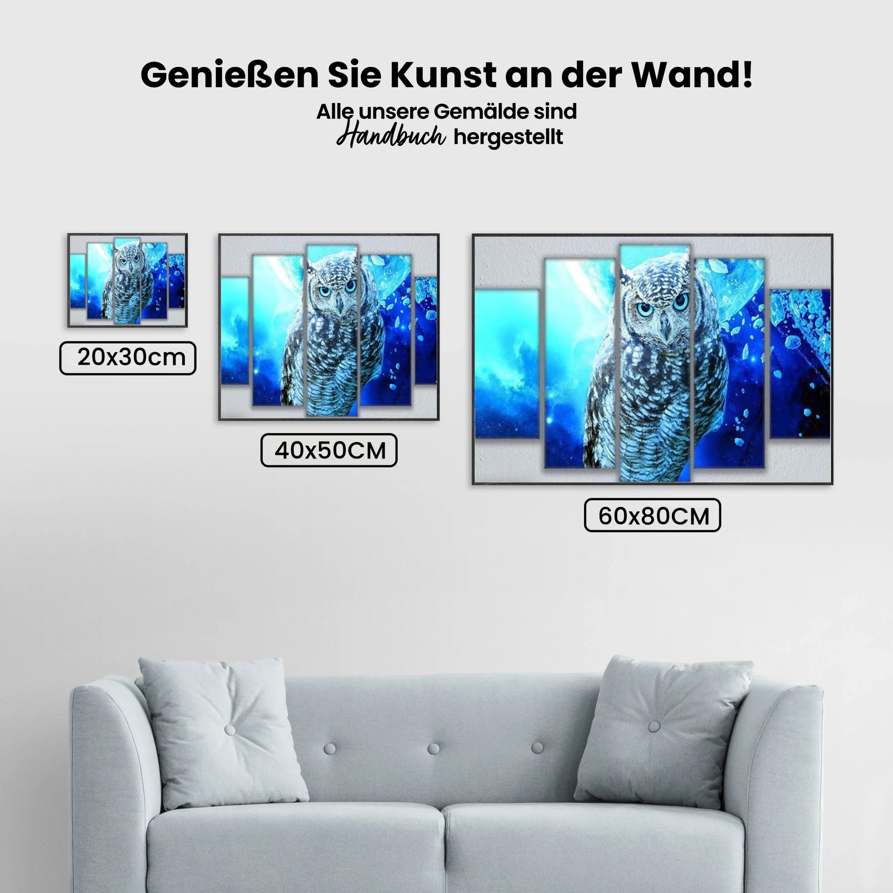 Schnee-Eule | 5 Teile - Malen nach Zahlen