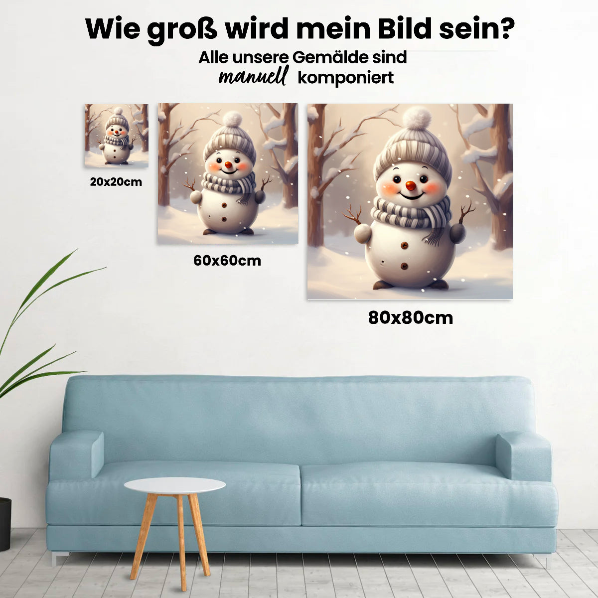 Schneemann im Winter - Malen nach Zahlen
