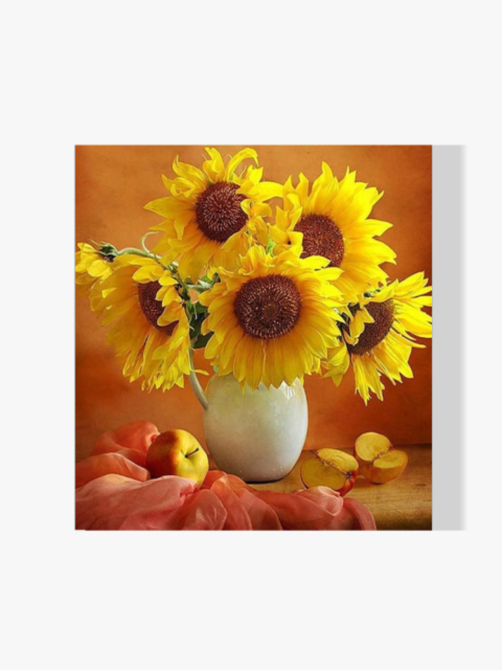 Sonnenblumen und Äpfel - Malen nach Zahlen