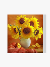 Sonnenblumen und Äpfel - Malen nach Zahlen