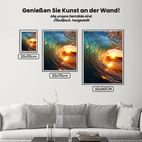 Sonnenuntergang in der Welle - Malen nach Zahlen