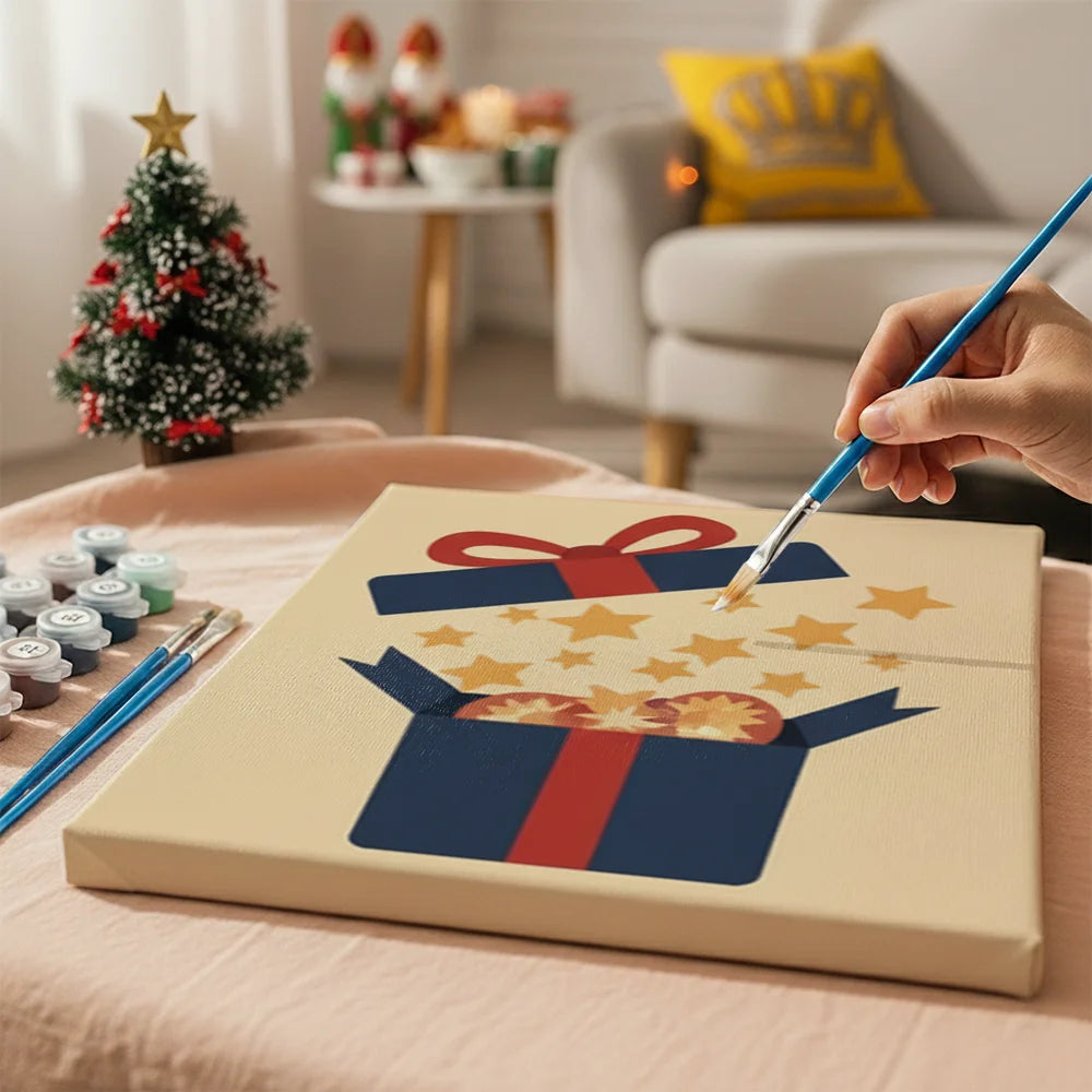 Måla efter siffror - 6 minimålningar | Set med abstrakta affirmationer