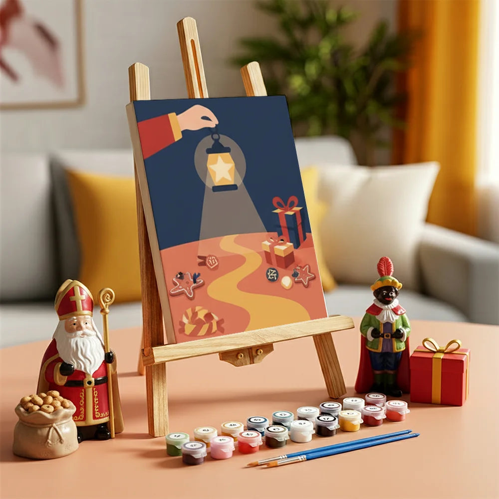 Måla efter siffror - 6 minimålningar | Set med abstrakta affirmationer