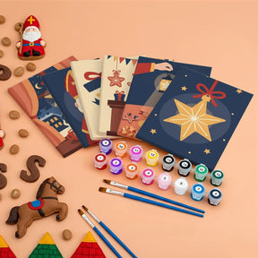 Måla efter siffror - 6 minimålningar | Set med abstrakta affirmationer