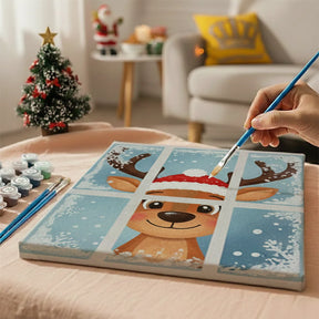 Måla efter siffror - 6 minimålningar | Set med abstrakta affirmationer