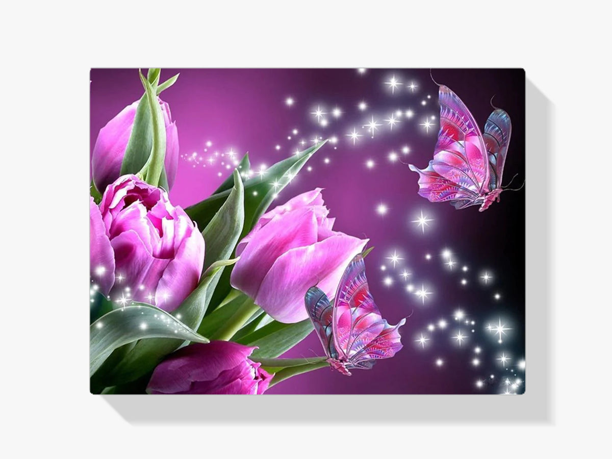 Tulpe - Schmetterling - Malen nach Zahlen