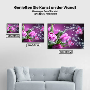 Tulpe - Schmetterling - Malen nach Zahlen