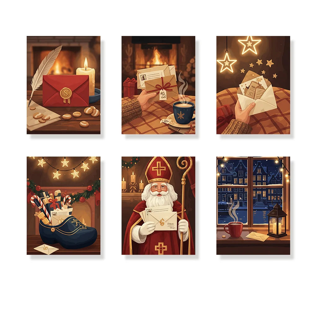 Måla efter siffror - 6 minimålningar | Set med abstrakta affirmationer