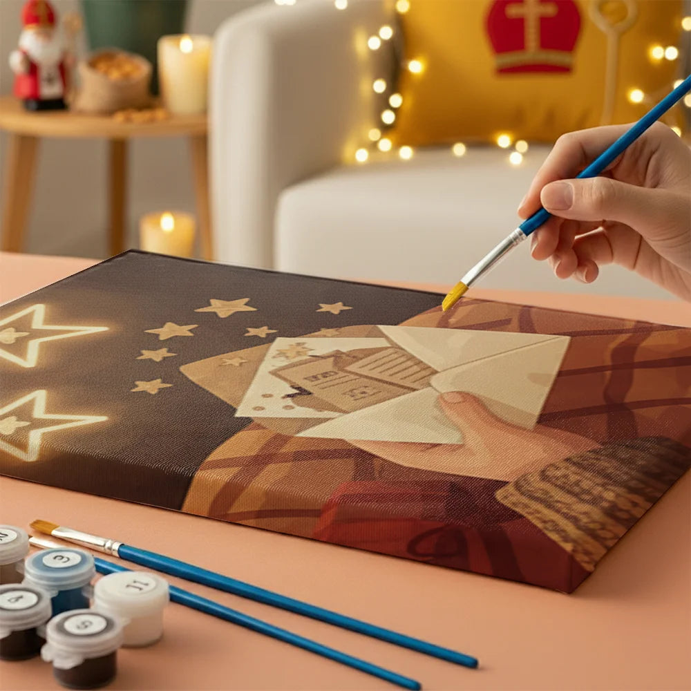 Måla efter siffror - 6 minimålningar | Set med abstrakta affirmationer