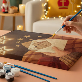 Måla efter siffror - 6 minimålningar | Set med abstrakta affirmationer