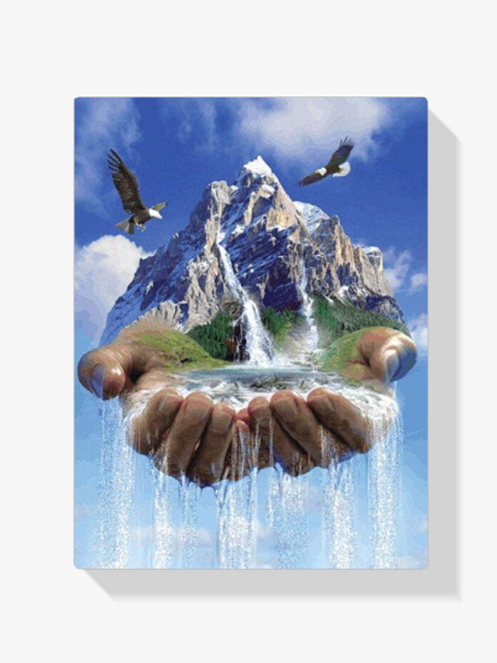 Wasserfall In Der Hand - Malen nach Zahlen
