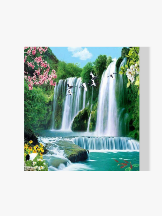 Wasserfall Landschaft - Malen nach Zahlen