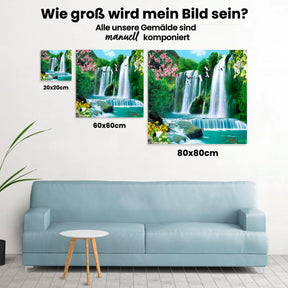 Wasserfall Landschaft - Malen nach Zahlen
