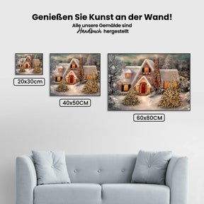 Weihnachtshaus - Malen nach Zahlen