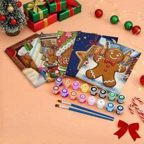 Måla efter siffror - 6 minimålningar | Set med abstrakta affirmationer