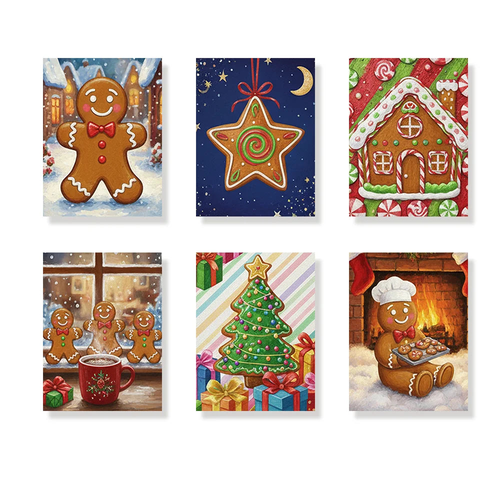 Måla efter siffror - 6 minimålningar | Set med abstrakta affirmationer