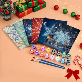 Måla efter siffror - 6 minimålningar | Set med abstrakta affirmationer